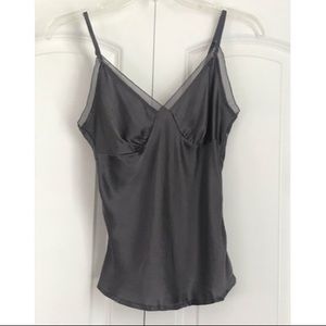 Metro 7 Silk Gray Silk Cami Camisole Tank Top
